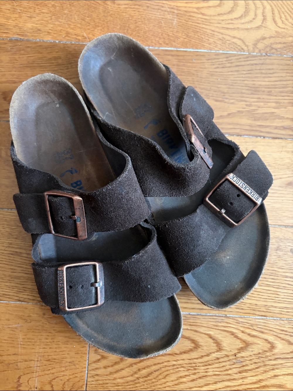 Birkenstock Suede Double‑Strap Sandals with Buckles real leather size 37